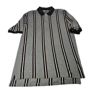 Vintage Slazenger Polo Shirt Mens XL Cotton Striped Golf 90s Hong Kong Heavy